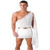 dPois Mens Ancient Greek Roman Halloween Cosplay Costume Mr Toga Theme Party One Shoulder Fancy Dress White XX-Large view 1