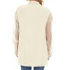 Hyipels Women's Sweater Vest,Sleevelsee Cardigan Button Cable Loose Long V Neck Pockets Knit Outwear Top S~XL view 2
