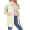 Hyipels Women's Sweater Vest,Sleevelsee Cardigan Button Cable Loose Long V Neck Pockets Knit Outwear Top S~XL view 4