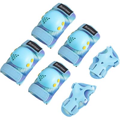 BOSONER Knee Elbow Pads for Kids: Child Knee Pads and Elbow Pads Wrist Guards Set - 6Pcs Safety Protective Gear for Roller Bike Skating
