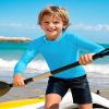 Auranso Boys Rash Guard Swim Shirt UPF 50+ Long Sleeve Sun Protection Quick Dry Shirt Blue 10-11Years view 3