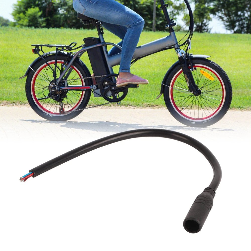 Electric Bicycle Extension Cable, 33cm 9 Pin Female to Male Connector Waterproof Extension Cable One to Four Five Electric