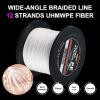 Braid Fishing Line 12 Strands - Braided Fish Line 100-1000m 109-1093 Yards, Power PE Fishing Wire Abrasion Resistant, Zero Stretch, High Sensitivity, Smaller Diameter,White-33LB/0.16mm-547yds view 4