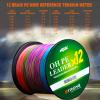 Braided Fishing Line 12 Strand, PE Braided Fishing Line 109/547/1093Yds High Abrasion Resistance, Zero Stretch, Heavy Duty, Super Durable, Extra Visibility,Rainbow-178LB/0.60mm-547yds view 3