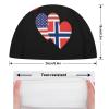 Norway American Heart Flag Swim Cap for Women Men Long Hair Swimming Caps Bathing Cap for Swimming view 2
