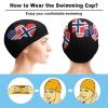 Norway American Heart Flag Swim Cap for Women Men Long Hair Swimming Caps Bathing Cap for Swimming view 3