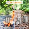 HUIOP Titanium Pot, 750ml, Silver, 4.5oz, Foldable Handle, Lid, Storage Sack, Camping, Hiking, Backpacking, Picnic view 2