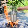 HUIOP Titanium Pot, 750ml, Silver, 4.5oz, Foldable Handle, Lid, Storage Sack, Camping, Hiking, Backpacking, Picnic view 3