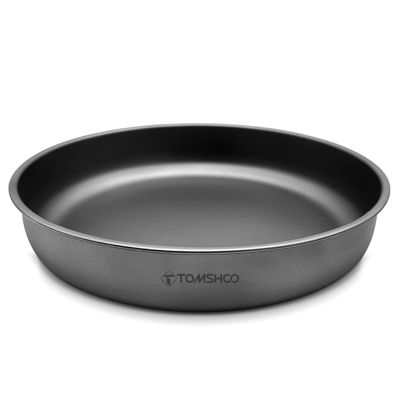 HUIOP Titanium pan, 1000ML/1500ML Lightweight Titanium Frying Pan Dinner Fruit Plate Pan Food Container for Outdoor Camping Hiking Backpacking Picnic BBQ
