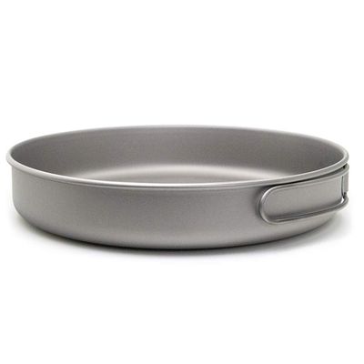 HUIOP frypan, Ultralight Titanium Frypan Outdoor Camping Hiking Picnic Cooking Frying Pan