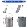 HUIOP Titanium Pot, Lightweight Titanium 750ml Pot with Folding Spork for Outdoor Camping Hiking Backpacking Picnic view 2