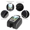 HUIOP Bike Top Tube Bag, Bicycle Front Frame Touchscreen Phone Bag Mountain Bike Cycling Top Tube Double Pouch Pannier Bag for 5.5 Inch Cell Phone view 2