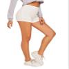 LITHYC Ribbed Mid-Rise Shorts (Color : White, Size : Small) view 1