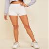 LITHYC Ribbed Mid-Rise Shorts (Color : White, Size : Small) view 3