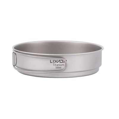 HUIOP Titanium frypan, Ultralight Titanium Frypan Outdoor Camping Hiking Backpacking Cooking Frying Pan with Foldable Handles