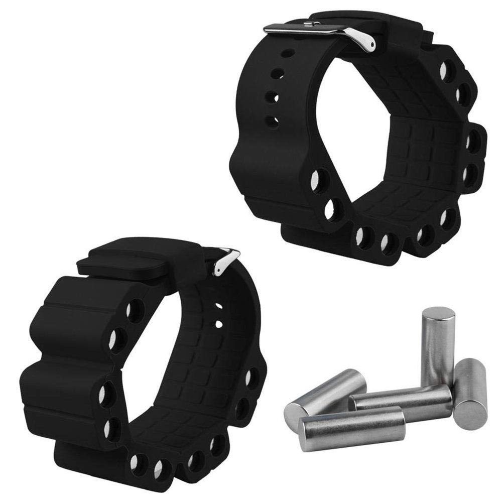 2Pcs Adjustable Wrist Weights,Wearable Wrist Ankle Weights Bracelet,Training Wrist Weights Sets for Women Strength Training Walking Running Yoga Pilates Gym(Black)