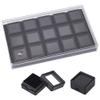 BENECREAT 15 Pack Gemstone Display Box Black Acrylic Diamond Display Case Jewelry Box with Clear Glass Window for Treat, Gems, Diamond, Gift Packing, 1.1x0.7inch view 1