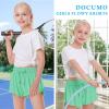 Butterfly Shorts for Kids Girls Flowy Shorts with Pocket 2-in-1 Athletic Shorts Running Shorts for Girls Youth Teen Active Workout Sports (Green# Girls, X-Small) view 4