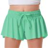 Butterfly Shorts for Kids Girls Flowy Shorts with Pocket 2-in-1 Athletic Shorts Running Shorts for Girls Youth Teen Active Workout Sports (Green# Girls, Small) view 1