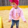 FYBITBO Halloween Toddler Baby Girls Sweatshirts Pink Hey Boo Crewneck Sweater Shirt Kids Long Sleeve Tops Fall Clothes (Pink-Hey Boo Sweatshirt Shirt,2-3T) view 2