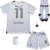 BIRDBOX Youth Sportswear Milan Christian Pulisic 11 Kids Away White Soccer Jersey/Shorts Bag Keychain Football Socks Set (White, 22) view 1