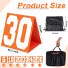 Liliful 11 Pcs Football Yard Markers High Visibility Field Yard Line Markers 12.5 Inch Portable Weighted Yardage Marking with Carry Bag for Sports Game Training (G,10,20,30,40,50,Orange) view 2