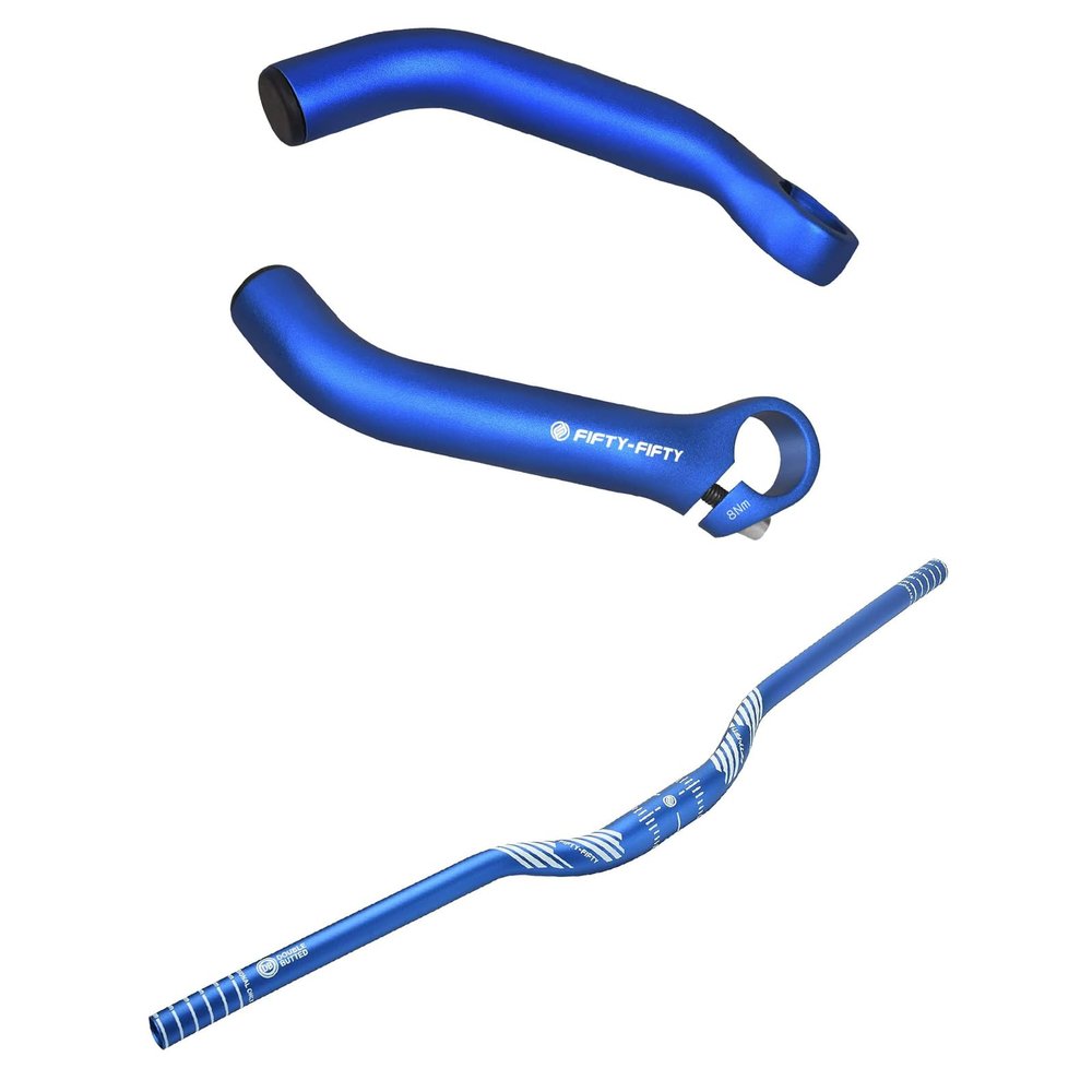 FIFTY-FIFTY Bike Bar Ends, Mountain Bike Handlebar Ends, Mountain Bike Riser Handlebar, Aluminum Alloy MTB Handlebar, 31.8mm Diameter, 780mm Wide Bicycle Bar