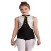 JEATHA Kids Girls Sparkly Sequins Latin Jazz Dance Leotard Gymnastics One Piece Tuxedo Bow Tie Romper White 6 Years view 1
