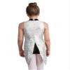 JEATHA Kids Girls Sparkly Sequins Latin Jazz Dance Leotard Gymnastics One Piece Tuxedo Bow Tie Romper White 6 Years view 2