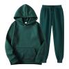 Womens 2 Piece Outfits Oversized Long Sleeve Hoodies Sweatshirts Sports Pants Jogger Set Casual Jgging Running Sports Fitness Sweatsuit Workout Tracksuits Green view 1
