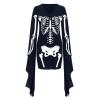 GOKKILRW Halloween Gothic Dress for Women Plus Size Bodycon Bandage Black Dresses Lace Up V Neck Batwing Sleeve Sexy Witch Cosplay Dress view 3