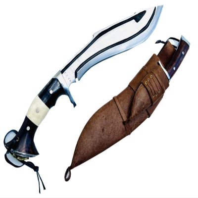 EGKH 12-Inch Heavy Duty Fixed Blade Knife-Carbon Steel Blades-Custom made Bus craft khukuri with Utility Knife-Full Tang,Multi-purpose Tool