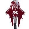 GOKKILRW Halloween Gothic Dress for Women Plus Size Bodycon Bandage Black Dresses Lace Up V Neck Batwing Sleeve Sexy Witch Cosplay Dress view 1