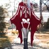 GOKKILRW Halloween Gothic Dress for Women Plus Size Bodycon Bandage Black Dresses Lace Up V Neck Batwing Sleeve Sexy Witch Cosplay Dress view 2