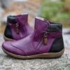 Ladmiple Womens Cowboy Boots Black Wide Calf Women's Fashion Ankle Boots Short Booties Cowboy Cowgirl Western Classic Retro Casual Round Toe High Top Combat Walking Shoes view 2