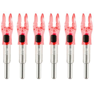 LEANPRO 6Pack Lighted Nocks for Arrows .204".233".244".246" Inside Diameter Lighted (X Lighted Nocks with ON/Off Switch, Red)