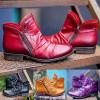 Ladmiple Combat Boots Womens Black And Pink Women's Cowboy Boots Western Fashion Ankle Cowgirl Boots Combat Short Booties Round Toe High Top Casual Walking Shoes view 4
