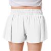 2 Packs Butterfly Shorts for Kids Girls Flowy Shorts with Pocket 2-in-1 Athletic Shorts Running Shorts for Girls Youth (Black + White, X-Large) view 2
