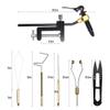 HUIOP Fly Tying Tools, 6pcs Fly Tying Tools Combo Kit Fly Tying Vise Bobbin Holder Threader Needle Whip Finisher Scissors view 3