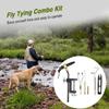 HUIOP Fly Tying Tools, 6pcs Fly Tying Tools Combo Kit Fly Tying Vise Bobbin Holder Threader Needle Whip Finisher Scissors view 4