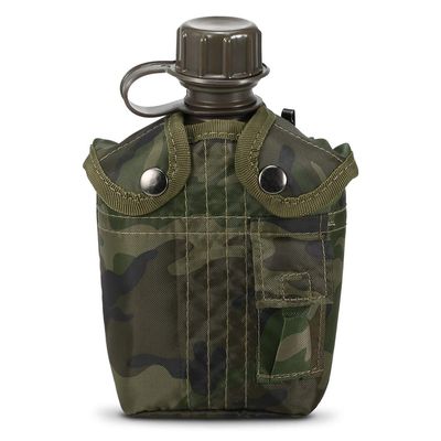 HUIOP Canteen Bottle, 1L Outdoor Canteen Bottle Camping Hiking Backpacking Survival Water Bottle Kettle with Cover