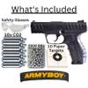 Daisy Powerline ARMYBOY Kit for Model 426 Air Gun BB Pistol .177 Cal BB Gun CO2 Semi-Auto Up-to 430 FPS 15 Rd Magazine Kit Includes: BB Gun, BBS, CO2, Safety Glasses Black view 2