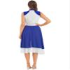 easyforever Womens Liturgical Praise Dance Dress Color Block Sleeveless Church Worship Lyrical Dancewear Royal Blue&White Large view 2
