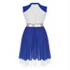 easyforever Womens Liturgical Praise Dance Dress Color Block Sleeveless Church Worship Lyrical Dancewear Royal Blue&White Large view 4