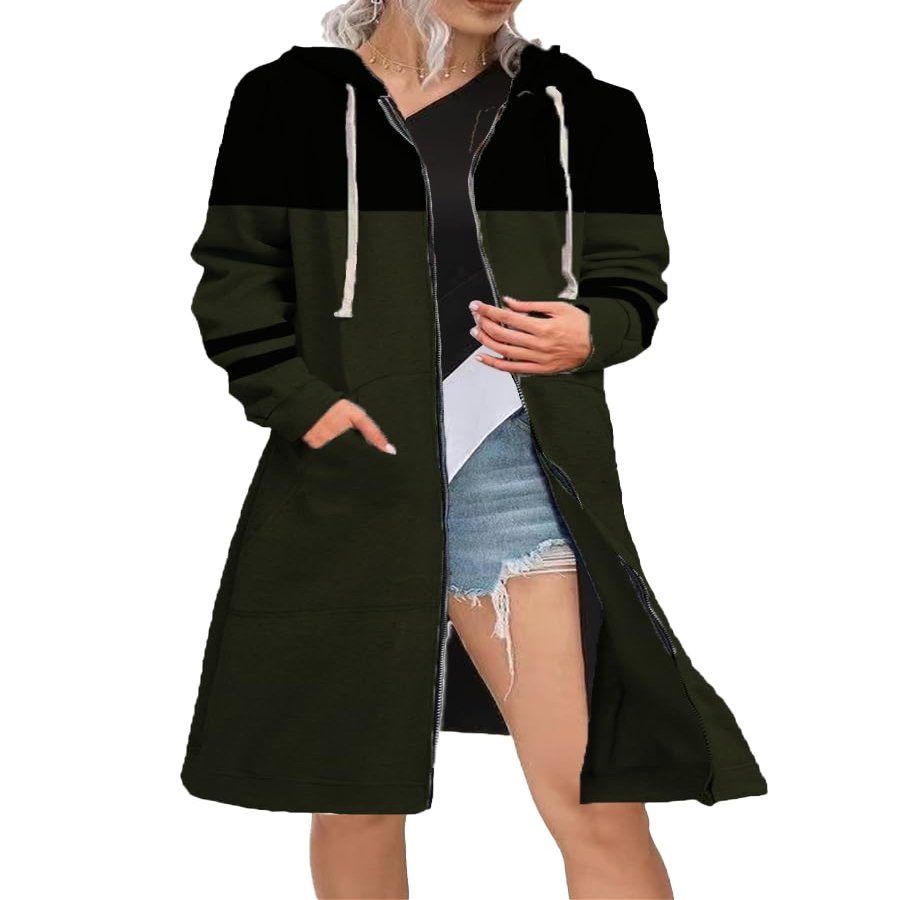 Akivide Women Oversized Zip Up Long Sweatshirt Jacket Winter Fall Long Sleeve Hoodies Coat Cardigan Outfits with Pocket