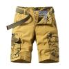 Mens Outdoor Casual Elastic Waist Relaxed Fit Cotton Lightweight Fishing Hiking Work Shorts Cargo Mens (Orange #2, 32) view 1