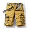 Mens Outdoor Casual Elastic Waist Relaxed Fit Cotton Lightweight Fishing Hiking Work Shorts Cargo Mens (Orange #2, 32) view 2