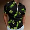 Big Dill Pickle Men's Polo Shirts Slim Fit Short Sleeve Zippered Shirts Casual T Shirt Tee Top 2XL view 2