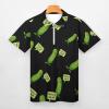Big Dill Pickle Men's Polo Shirts Slim Fit Short Sleeve Zippered Shirts Casual T Shirt Tee Top 2XL view 3