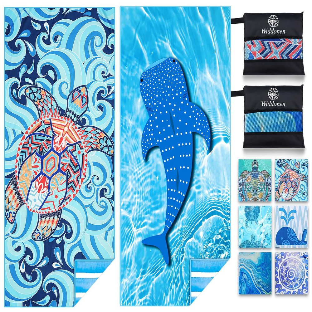 Microfiber Thin Lightweight Beach Towel Sand Free Quick Dry Absorbent Compact Towels for Swimming Pool Camping Beach Accessories Large Easy Pack Travel Things for Vacation Essentials Adult Gift